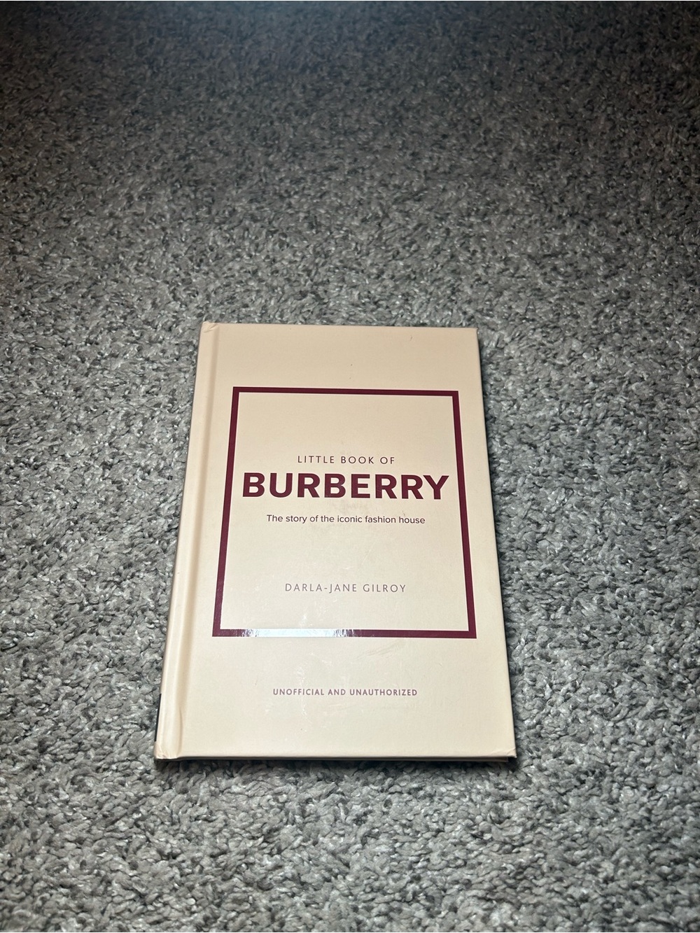 Burberry Beige Hardcover Book with Burgundy Accents